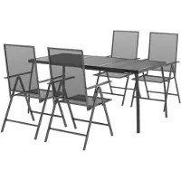 vidaXL Ensemble de jardin 5 pièces anthracite acier