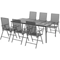 vidaXL Ensemble de jardin 7 pièces anthracite acier