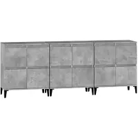 vidaXL Sideboards 3 pcs. Gris béton 60x35x70 cm Bois composite