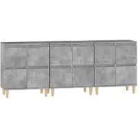 vidaXL Sideboards 3 pcs. Gris béton 60x35x70 cm Bois composite