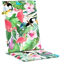 vidaXL Coussins de chaise de jardin dossier haut lot de 2 multicolore