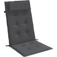 vidaXL Coussins de chaise à dossier haut lot de 2 anthracite