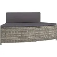 vidaXL Bancs de spa avec supports 2 pcs. Gris Poly Rattan
