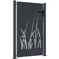 vidaXL Portail de jardin Anthracite 105x155 cm Acier Design Herbe