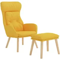 vidaXL Chaise de relaxation avec repose-pied Jaune moutarde Tissu