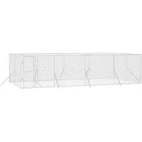 vidaXL Enclos extérieur pour chiens Argenté 8x4x2 m Acier galvanisé