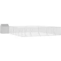 vidaXL Chenil extérieur avec toit argenté 12x12x2,5m Acier galvanisé