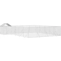 vidaXL Enclos extérieur pour chiens avec toit Argenté 10x8x2,5 m Acier galvanisé