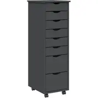 vidaXL Armoire roulante avec tiroirs MOSS gris bois de pin solide