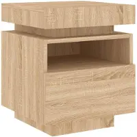 vidaXL Armoire de chevet avec lumières LED chêne sonoma 40x39x48,5 cm