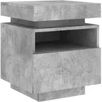 vidaXL Armoire de chevet avec lumières LED gris béton 40x39x48,5 cm