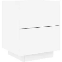 vidaXL Armoire de chevet avec lumières LED blanc bois d'ingénierie
