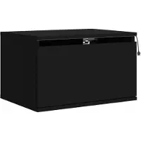 vidaXL Table de chevet murale avec lumières LED noir