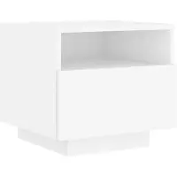 vidaXL Table de chevet avec lumières LED blanc 40x39x37 cm