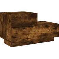 vidaXL Table de chevet avec lumières LED chêne fumé 70x36x40,5 cm
