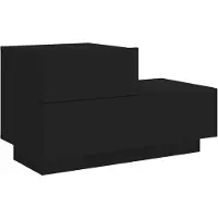 vidaXL Table de chevet avec lumières LED noir 70x36x40,5 cm