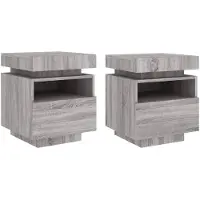 vidaXL Armoires de chevet avec lumières LED 2 pcs sonoma gris