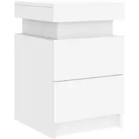 vidaXL Table de chevet avec lumières LED blanc 35x39x55 cm