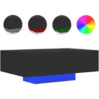 vidaXL Table basse avec lampes LED Noir 85x55x31 cm