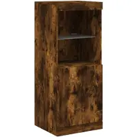 vidaXL Sideboard avec lampes LED chêne fumé 41x37x100 cm