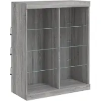 vidaXL Sideboard avec lampes LED Gris Sonoma 81x37x100 cm