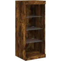 vidaXL Sideboard avec lampes LED chêne fumé 41x37x100 cm