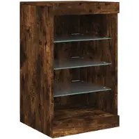 vidaXL Sideboard avec lampes LED chêne fumé 41x37x67 cm