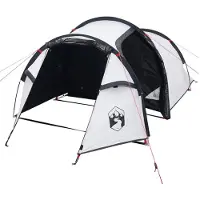 vidaXL Tente de camping tunnel 3 personnes blanche foncée étanche à l'eau