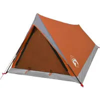 vidaXL Tente de camping 2 personnes Gris et orange Imperméable