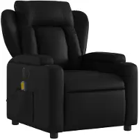 vidaXL Fauteuil de massage électrique noir similicuir