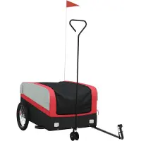 vidaXL Remorque vélo noir et rouge 45 kg Fer