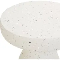 Beliani Table basse blanche effet terrazzo MgO fibre de verre résistant aux UV style boho moderne intérieur extérieur salon
