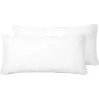 Beliani Lot De 2 Oreillers Errigal Microfibre Haut 40 X 80 Cm Blanc
