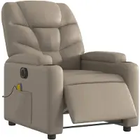 vidaXL Fauteuil de massage électrique Cappuccino-Brun Similicuir
