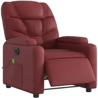 vidaXL Fauteuil de massage électrique vin rouge similicuir