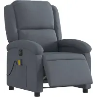 vidaXL Fauteuil de massage électrique gris foncé velours