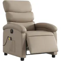vidaXL Fauteuil de massage électrique Cappuccino-Brun Similicuir
