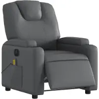 vidaXL Fauteuil de massage électrique gris similicuir