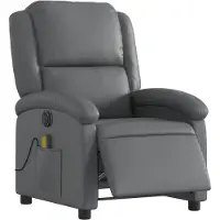 vidaXL Fauteuil de massage électrique gris similicuir