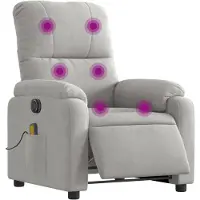 vidaXL Fauteuil de massage électrique gris clair tissu microfibre