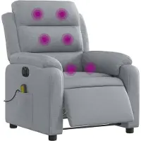 vidaXL Fauteuil de massage électrique Tissu gris clair
