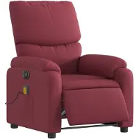 vidaXL Fauteuil de massage électrique vin rouge tissu