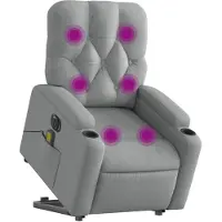 vidaXL Fauteuil de massage électrique avec releveur Tissu gris clair