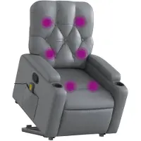 vidaXL Fauteuil de massage avec releveur Gris Similicuir