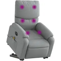vidaXL Fauteuil de massage électrique avec releveur Tissu gris clair