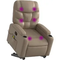 vidaXL Fauteuil de massage relevable, inclinable, Cappuccino, Lumarko !