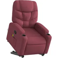 vidaXL Fauteuil de massage avec releveur vin rouge Tissu