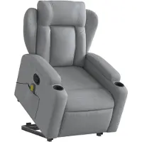 vidaXL Fauteuil de massage avec releveur Gris clair Tissu