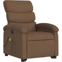 vidaXL Fauteuil de massage avec releveur Marron Tissu