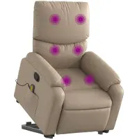 vidaXL Fauteuil de massage relevable, inclinable, Cappuccino, Lumarko !